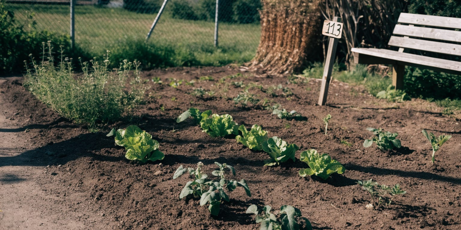 La parcelle au printemps, juste après les premières plantations.